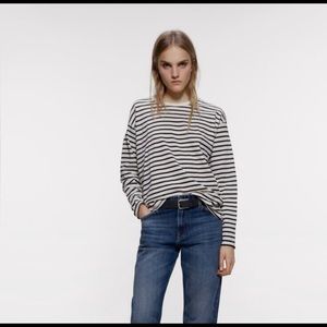 Zara NWT long sleeve striped shirt small